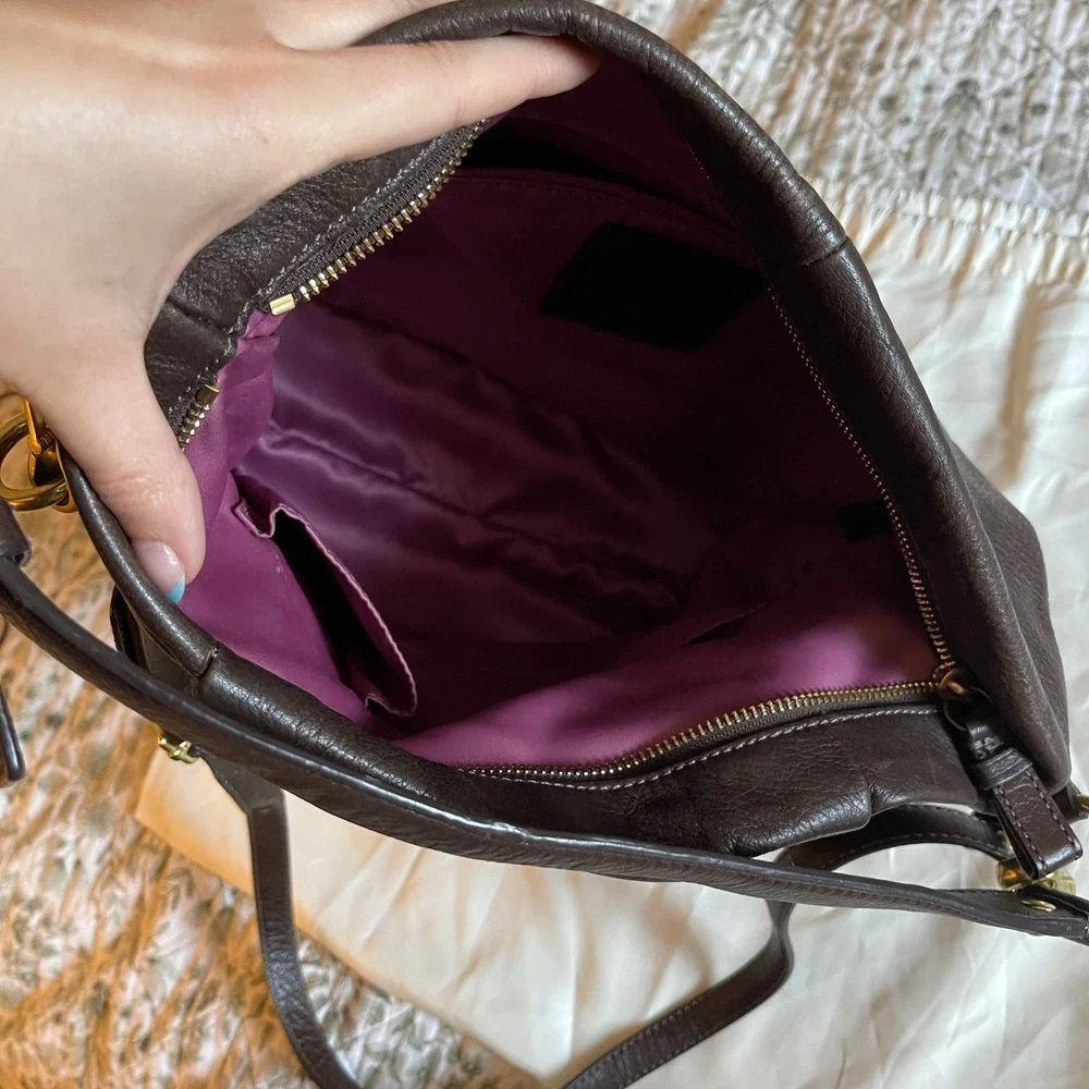 Coach‎ Madison Leather Isabelle Mahogany Brown Hobo Bag Brass Hardware